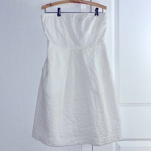 Beautiful White J. Crew Strappless Dress with Pockets